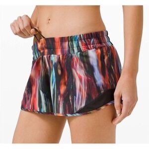 Lululemon Hotty Hot Low Rise Running Shorts Chroma Fusion Performance Wear Sz 6